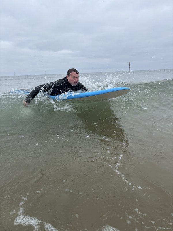 Acomb Clients surf at Blyth